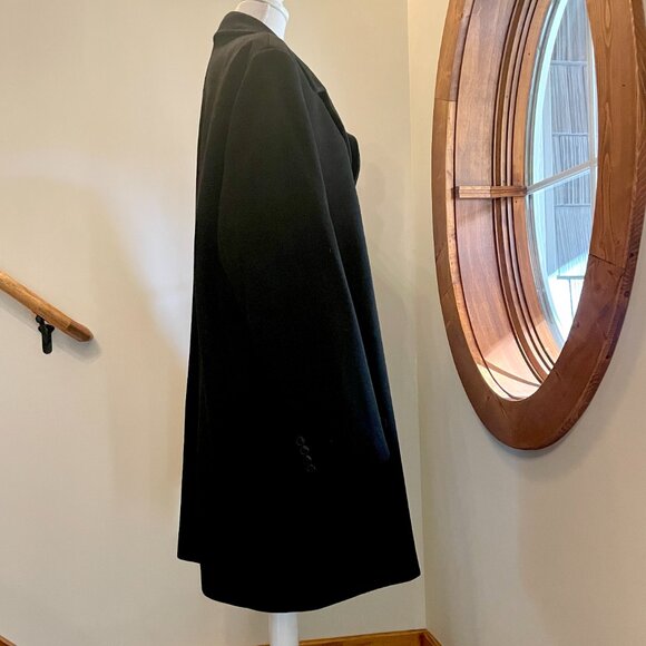 Mens LONDON FOG SIGNATURE Black Wool Blend Overcoat, 48 Reg - Picture 5 of 11